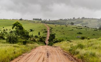 A picture of the road leading to the village Vuma in Mbongolwane, KZN
