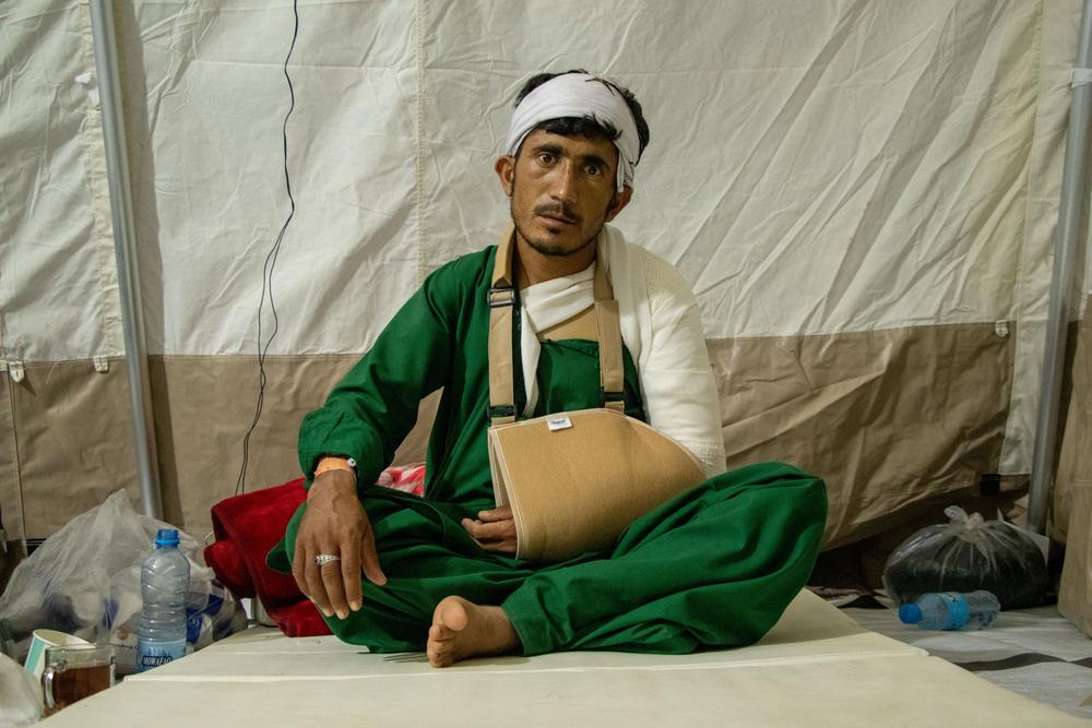 Portrait of Sangin, Herat earthquake victim in Afghanistan. MSF