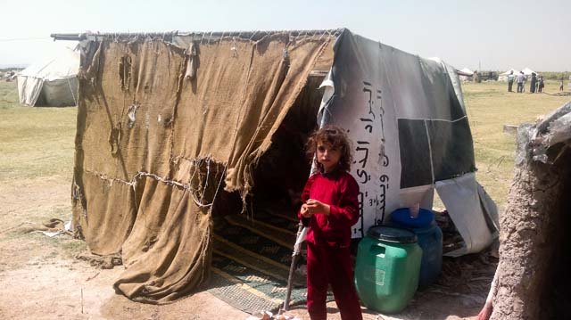 September 2013. IDPs camp in Al Safira district, Aleppo province. MSF provided assistance  with tents, drugs and other goods to IDPs who all fled north after the October violent attack on the whole district. Photo: MSF