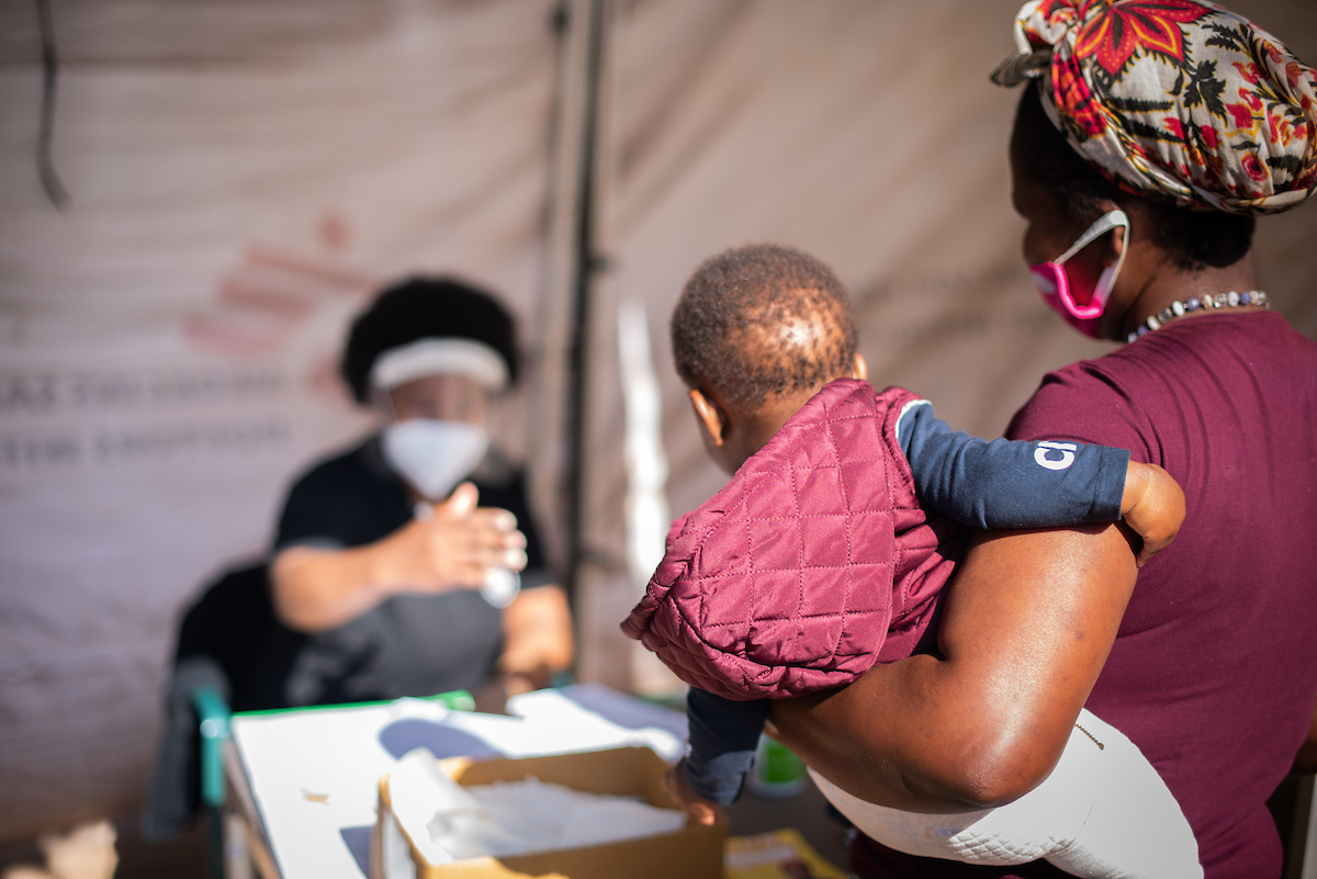 Baby at testing station