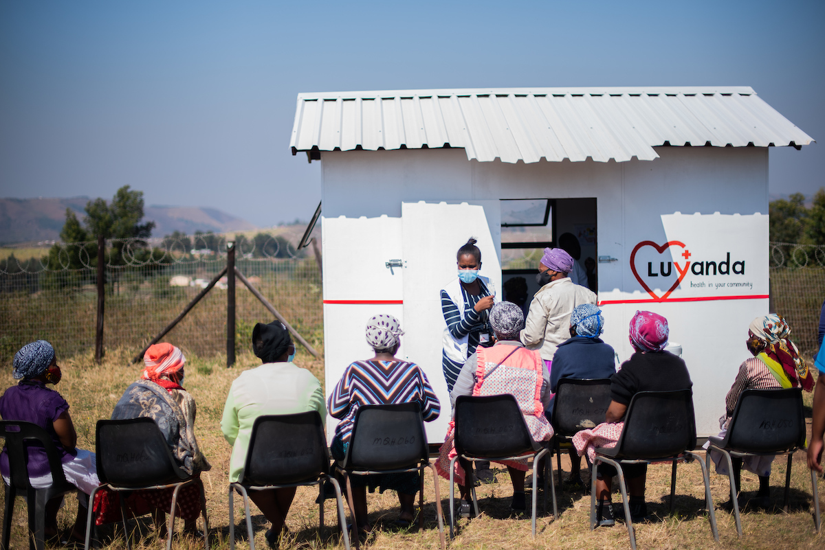 Locals queueing up at the local clinic