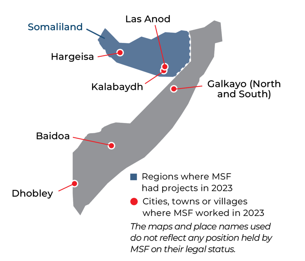 MSF activities in Somalia in 2023