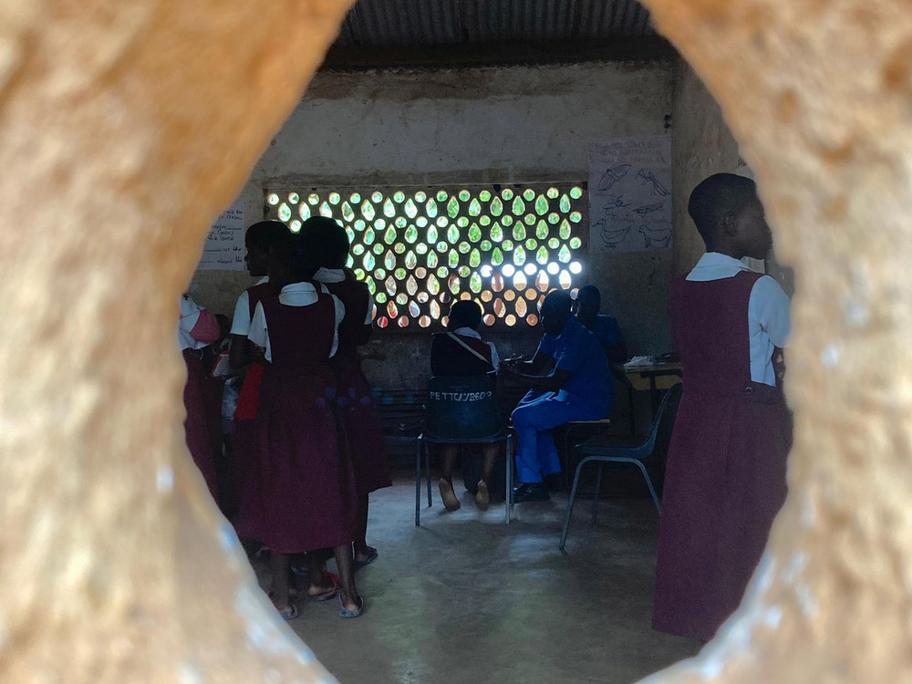 Young girls being vaccinated at Migowi Public School by nurse supported by Doctors Without Borders (MSF)
