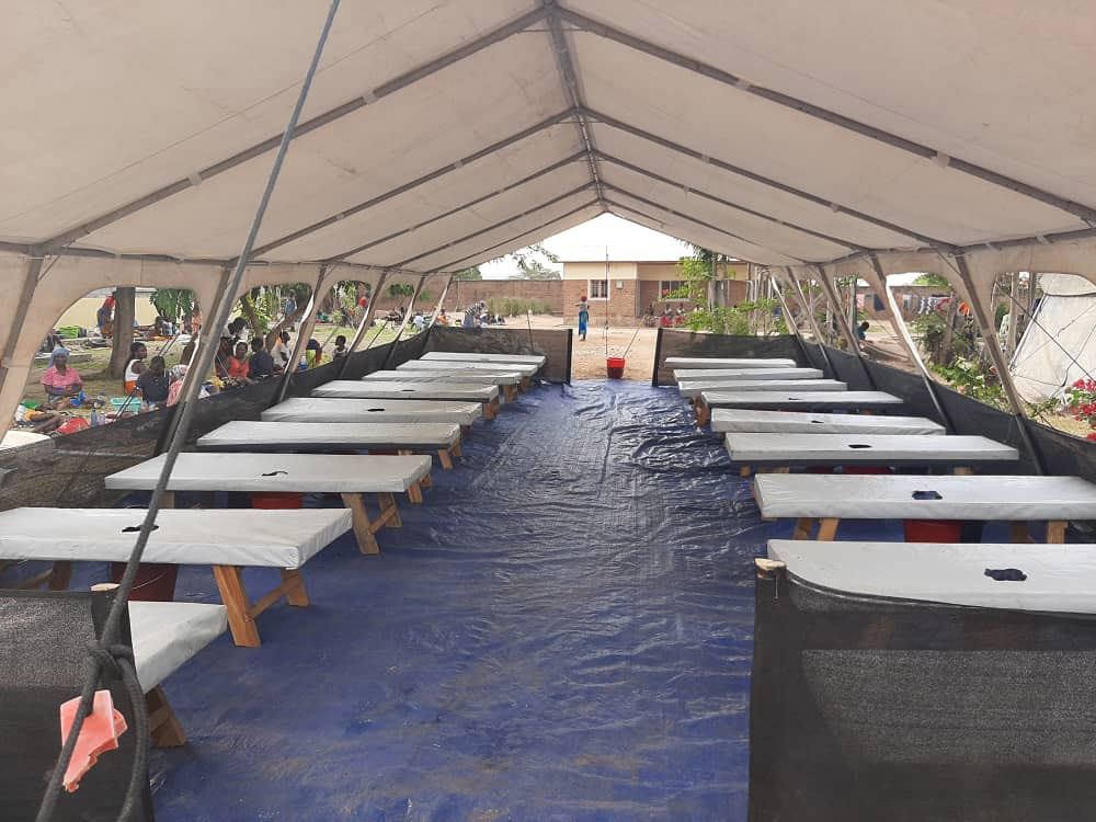 MSF Hospital beds at the Cholera treatment center 