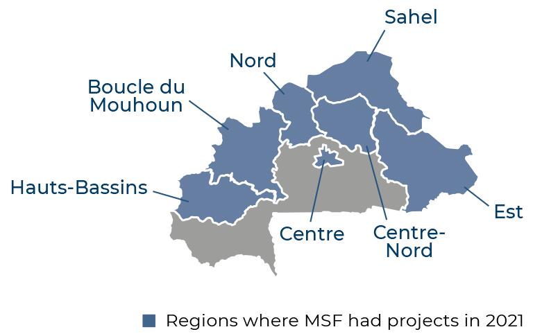 MSF, Doctors without borders, Burkina Faso Map