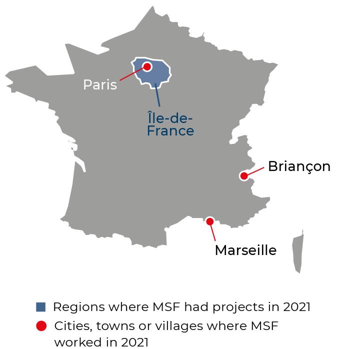 MSF, Doctors without borders, France Map