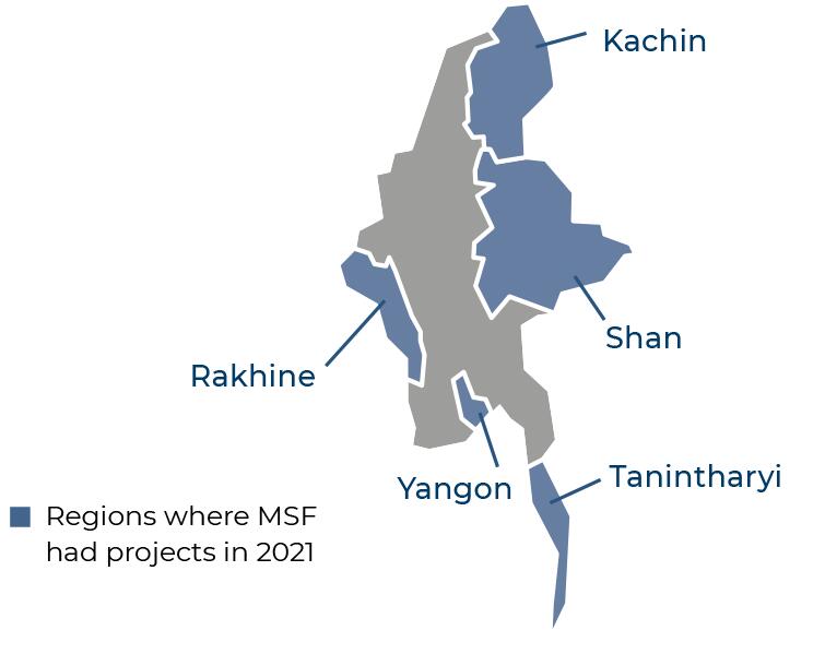MSF, Doctors without borders, Myanmar Map