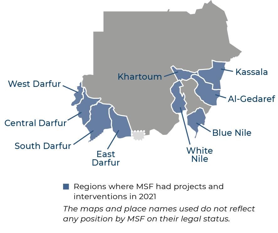 MSF, Doctors without borders, Sudan Map