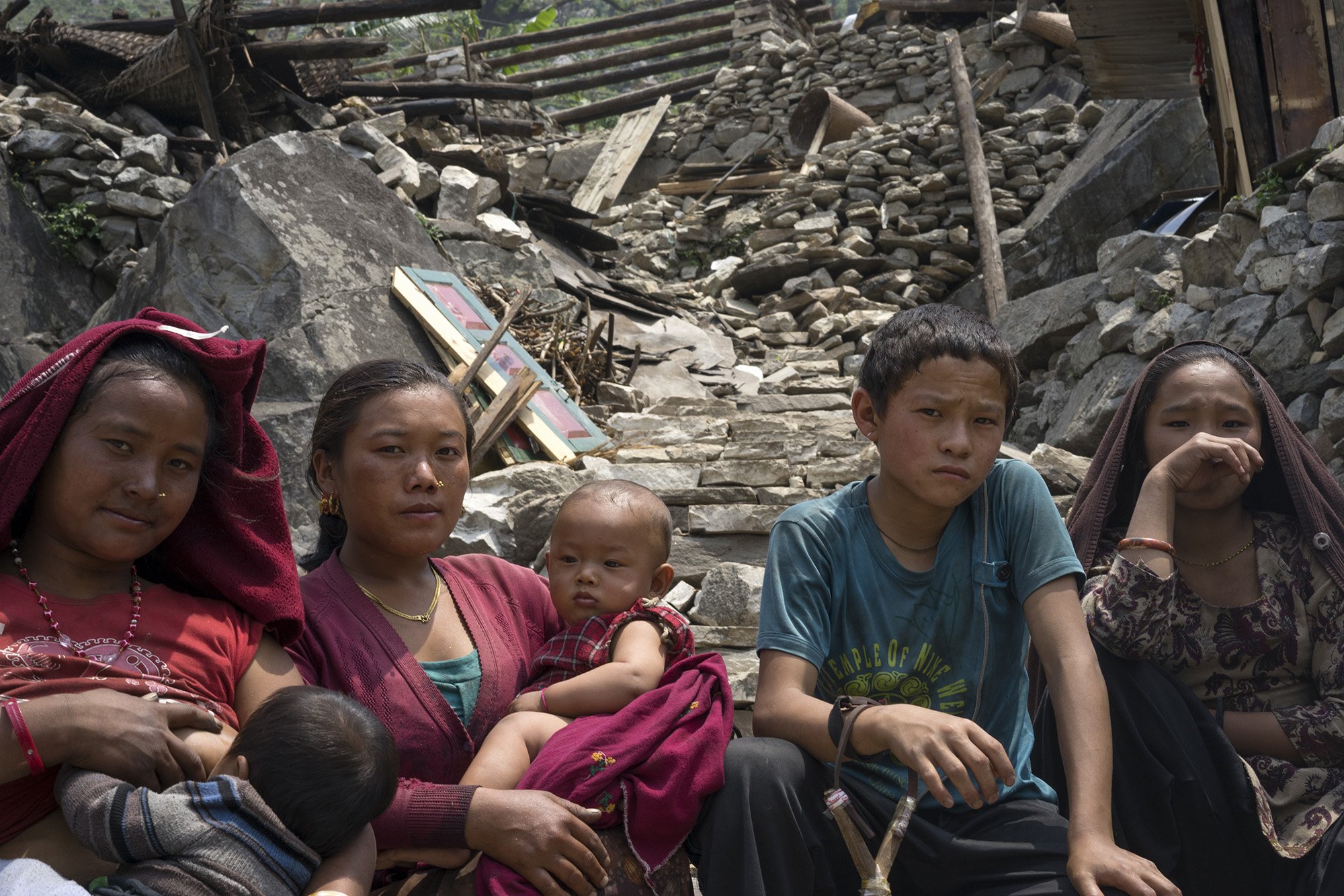 An MSF team visits heavily affected villages in the mountains to the north-west of Kathmandu . Photo: Corinne Baker