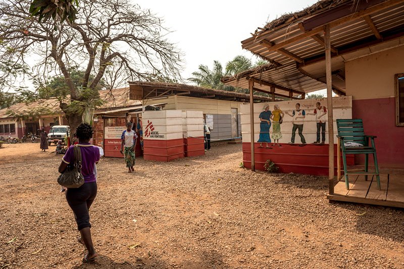 Safe abortion day: Entrance of the Medecins Sans Frontieres (MSF) Castor maternity hospital. The compound also houses the Ministry of Health facilities, seen on the left