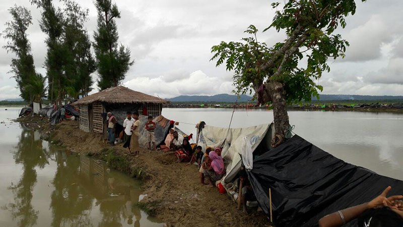 Rohingya who crossed into Bangladesh, fleeing violence in Rakhine state, Myanmar that started on 25 August.