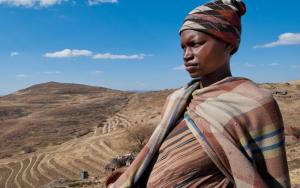 Pregnant and HIV+ Mamotsieleli Molofotsane walks many hours to health center, Lesotho