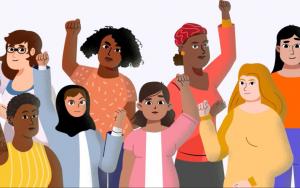 Illustration of a group of women who are sharing their safe abortion care stories 