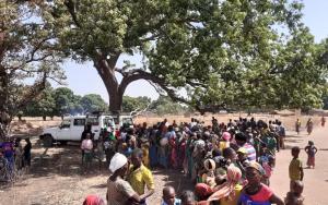 Doctors Without Borders emergency response team carrying out measles vaccinations for children in Beboto in Chad.