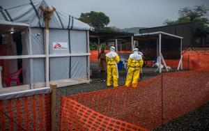 MSF staff at the Ebola Medical Centre in Freetown