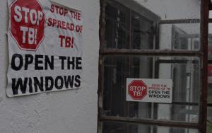 Stop TB posters outside Luyanda Site in Eshowe,  Kwazulu Natal, South Africa