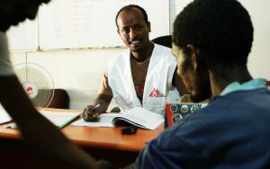 A patient getting treated for Kala Azar by MSF staff in Ethiopia