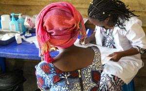 A medical consultation at the Makombo health centre (45km from Goma) supported by MSF between February and May 2025 in response to the crisis in eastern DRC. MSF worked there between February and May 2025, treating victims of sexual violence in particular.