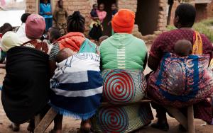 A picture of local women attending an awareness-raising session on cervical cancer and screening run by MSF 
