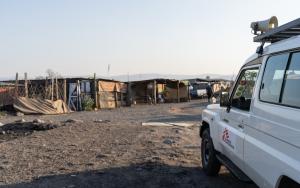 A picture of an MSF vehicle in Sondela, Rustenburg