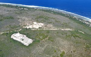 An aerial view of the island of Nauru, October 2018. 