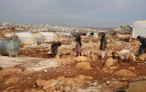 An image of displaced people in Northwest Syria who are already living in harsh conditions