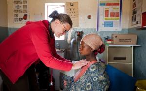 Mamotsieleli Molofotsane with Dr Sylvie Jonckheere at MSF supported health center, Ha Seng, Lesotho