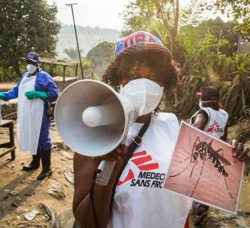 In areas where confirmed cases of yellow fever have been reported, MSF teams fumigate with insecticide to kill mosquitoes and help prevent further transmission of the disease.