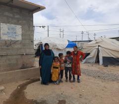 A family that lives in Laylan camp in Iran