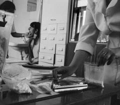 An MSF nurse is compiling the ARV medicine package for a patient with HIV and tuberculosis at Bendery TB hospital. Co-infection of TB and HIV/AIDS requires lengthy and difficult treatment.