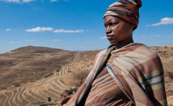 Pregnant and HIV+ Mamotsieleli Molofotsane walks many hours to health center, Lesotho