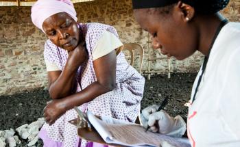 Nelisiwe Ziqugu, Community Health Agent, doing door to door HIV testing. KwaZulu Natal, South Africa.