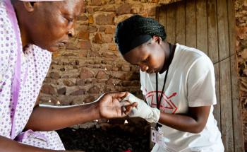 Nelisiwe Ziqugu, Community Health Agent, doing door to door HIV testing. KwaZulu Natal, South Africa.