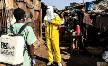 Watsan Team disinfects Freetown Houses