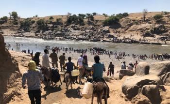 Picture of the Hamadayet border crossing, where refugees from Ethiopia cross the river into Sudan. 19 November 2020