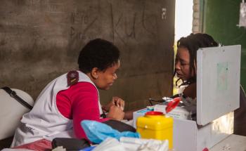 MSF nurses provides HIV Counselling, Testing and Treatment to a farm worker in Eshowe, KwaZulu-Natal