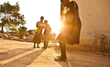 Children playing games at their home in Zimbabwe