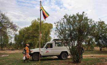 A patient leaving the Gombe clinic in Zimbabwe