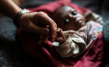 A baby at the Intensive Care Unit in Sadar Hospital, India