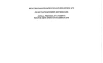 MSF SA Annual Financial Statement 2016 Image