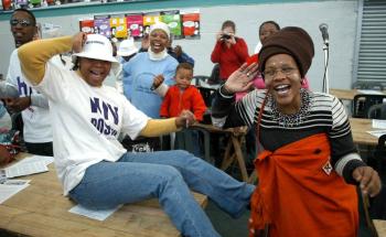 Women singing at the 2nd anniversary of the ARV programme in Khayelitsha