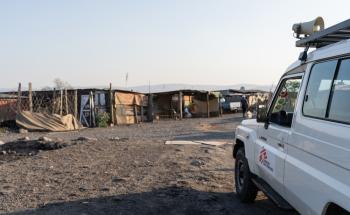 A picture of an MSF vehicle in Sondela, Rustenburg
