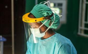 MSF staff in Nigeria in full PPE, 2020