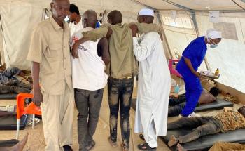 Sudanese_Wounded_Refugees_Arrive_In_Chad_MSB159749