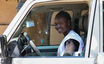 Image showing Mary James, the first female driver for Doctors Without Borders/MSF in South Sudan