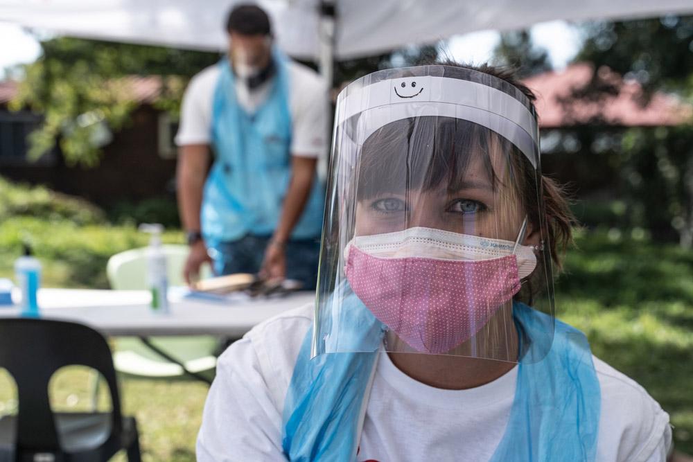 Picture of Rene Stone wearing full PPE