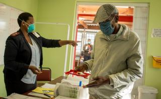 Simphiwe receives treatment for drug-resistant tuberculosis at a clinic in Kuyasa, Khayelitsha, South Africa, in 2016.