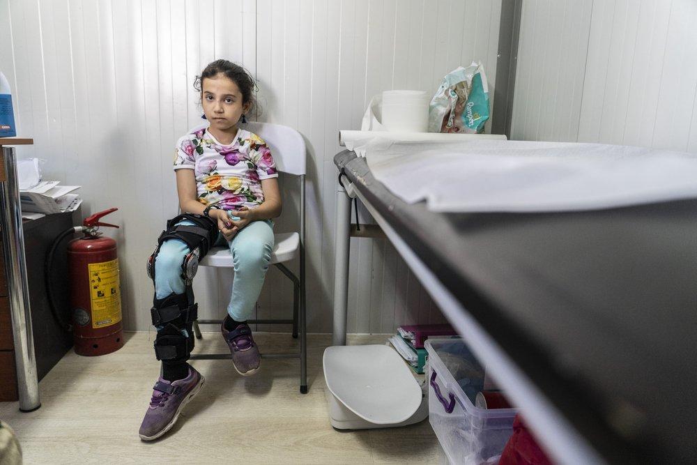 Fatima has had 3 surgeries in Afghanistan but her family decided to leave the country in order to look for better treatment for her. Fatima's family of 6 live in a 4m2 space in a part of a container in Moria.