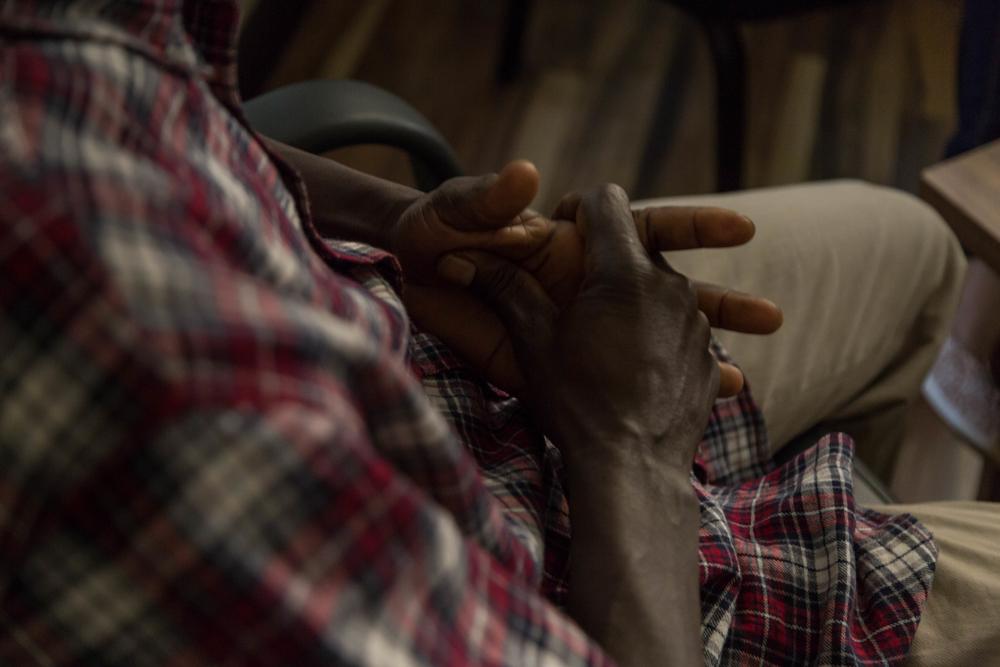 A violence victim patient at the MSF clinic for treatment in Maadi Egypt