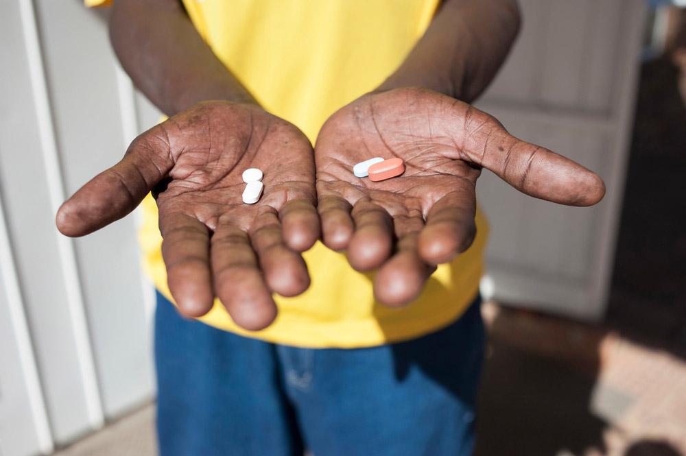 Man holding Anti-Retroviral Drugs